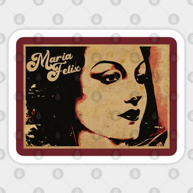 Maria Felix Golden Cinema Sticker by CTShirts